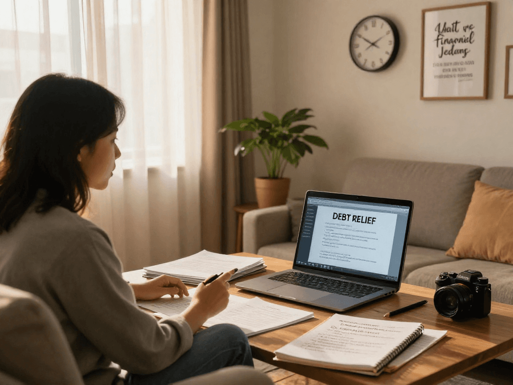 Consultation at home showing how https://credit-consolidation.ca/ helps with debt relief solutions.