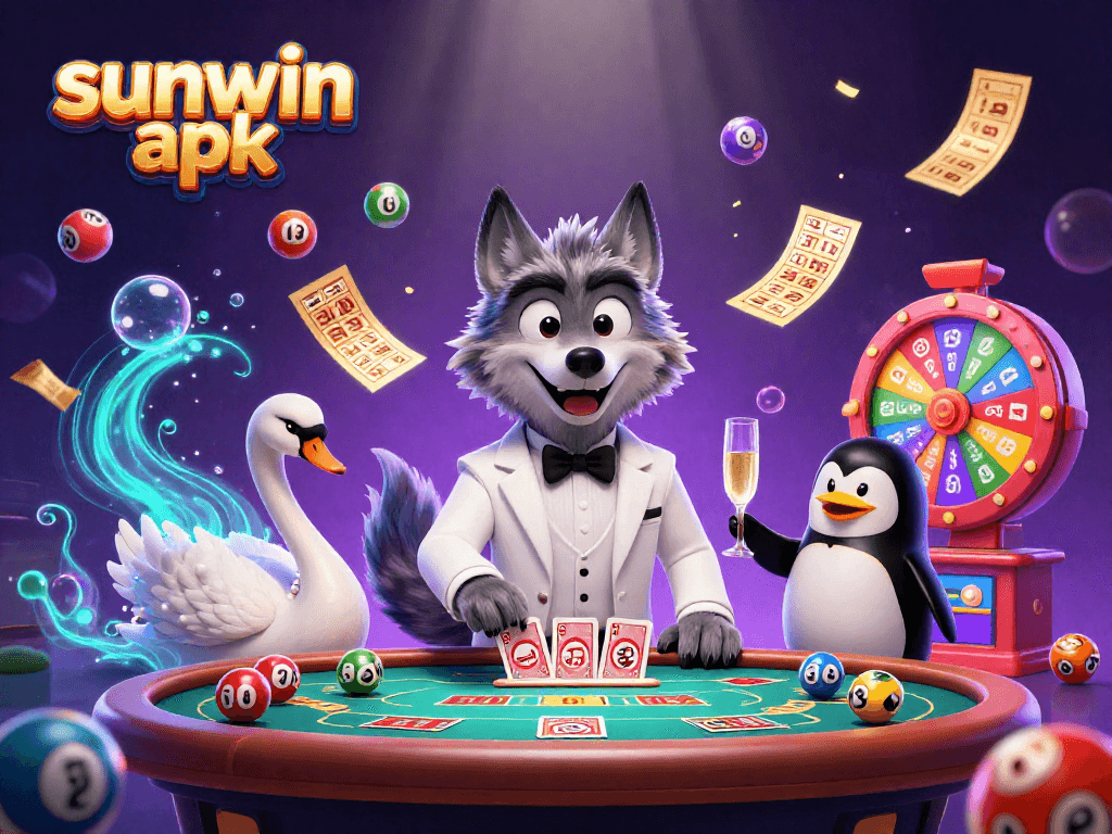 Experience immense excitement with sunwin apk as a debonair wolf and elegant characters play cards!