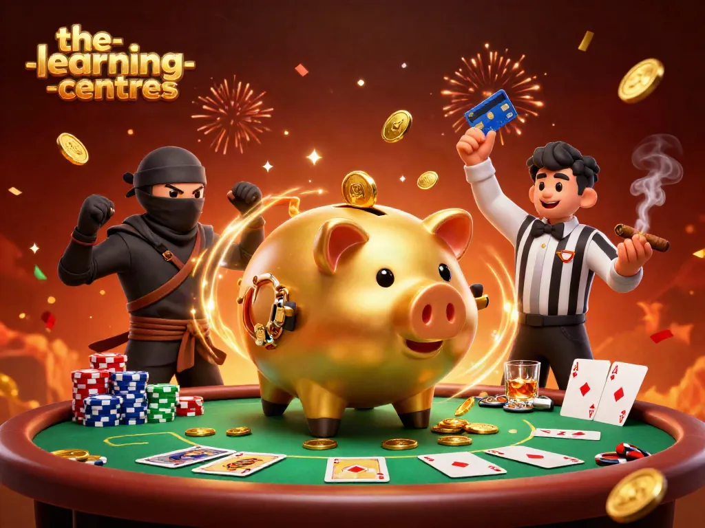Experience the excitement of the-learning-centres with vibrant casino characters in action, surrounded by poker elements.
