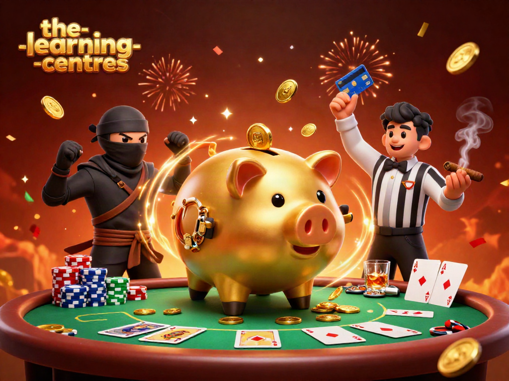 Experience the excitement of the-learning-centres with vibrant casino characters in action, surrounded by poker elements.