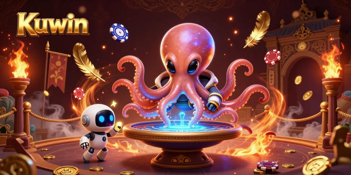 Kuwin offers an exciting gaming experience featuring an alien octopus at a dynamic poker table