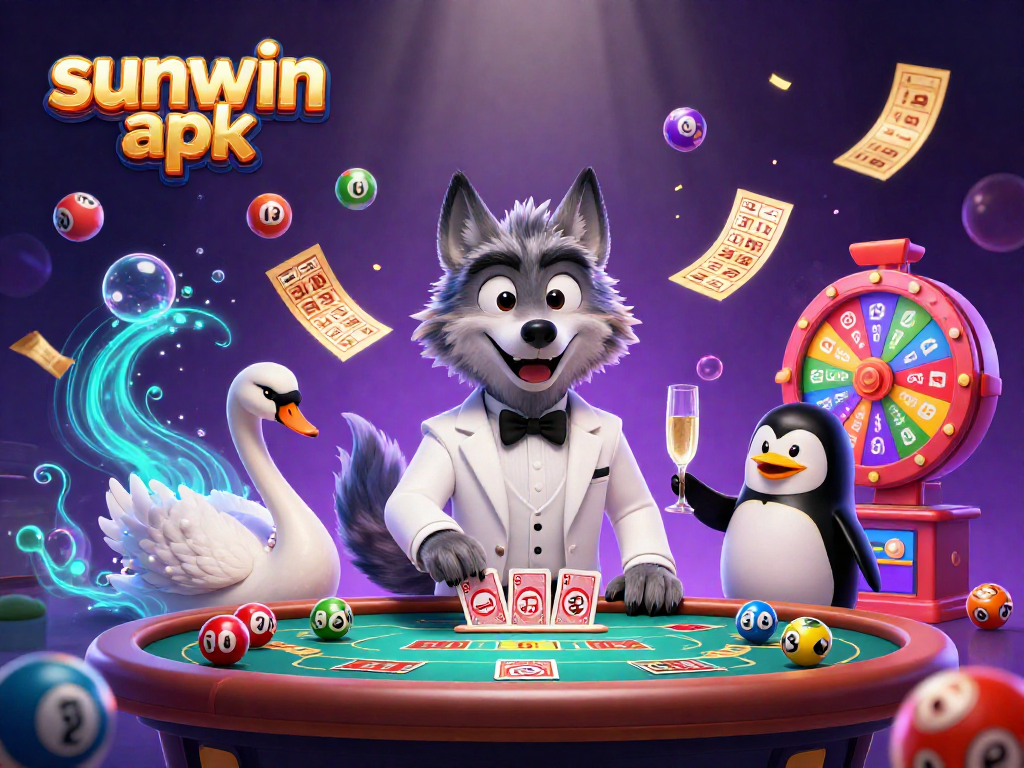 Experience immense excitement with sunwin apk as a debonair wolf and elegant characters play cards!