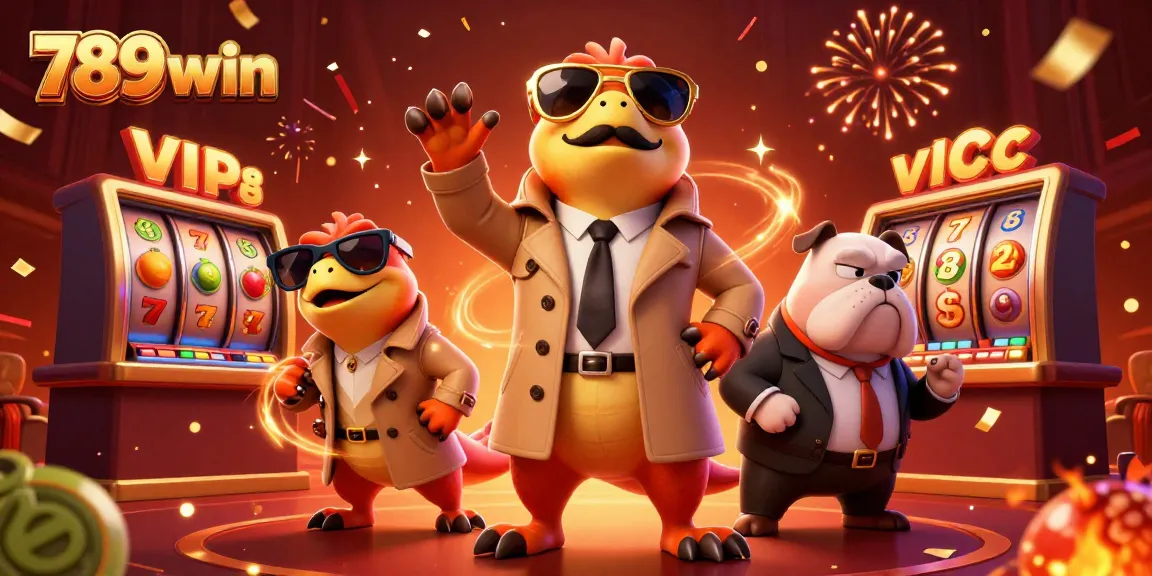 Engage in exciting gaming action at 789win with vibrant slot machines and thrilling characters.